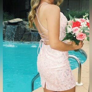 Light pink mini dress
